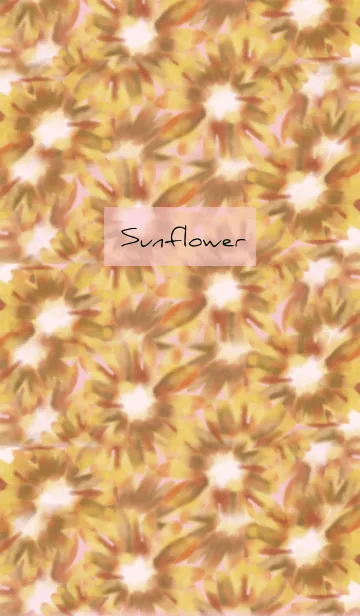 [LINE着せ替え] ピンク : 水彩のひまわりの画像1