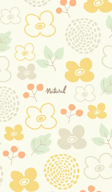 [LINE着せ替え] 花 芽吹き ベージュ2の画像1