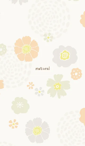 [LINE着せ替え] ナチュラル 花と渦巻き13の画像1