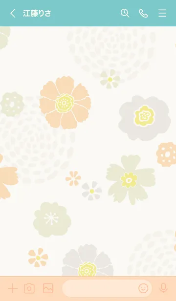 [LINE着せ替え] ナチュラル 花と渦巻き13の画像3