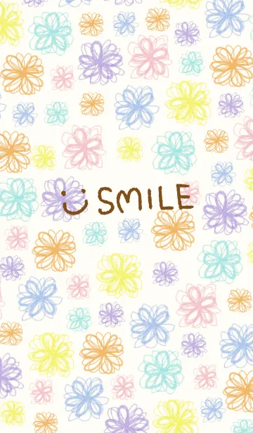 [LINE着せ替え] 水彩お花スマイル-27-の画像1