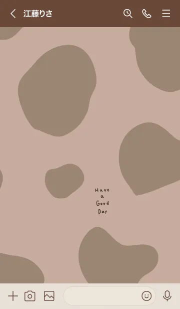 [LINE着せ替え] ブラウンとベージュ。牛模様。の画像3