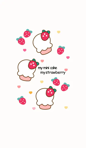 [LINE着せ替え] Mini cake & Strawberry 16の画像1