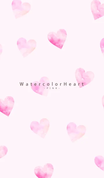 [LINE着せ替え] Watercolor Heart-PINK 28の画像1