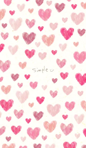 [LINE着せ替え] 水彩 ピンクハート14の画像1