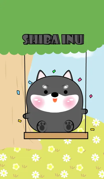 [LINE着せ替え] Enjoy Black Shiba Inu Theme (JP)の画像1