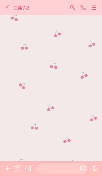 [LINE着せ替え] シンプルな小さいさくらんぼ ピンクの画像3