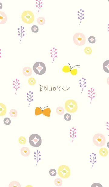 北欧風 花と蝶11の着せ替えメイン画像