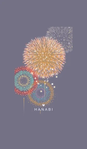 [LINE着せ替え] ～花火2★パープルグレー09_1～の画像1