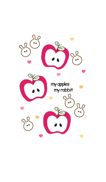 [LINE着せ替え] mini apples & mini bunny 11の画像1