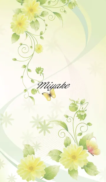 [LINE着せ替え] みやけ用 Butterflies and flowersの画像1