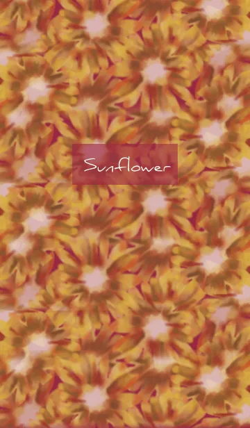 [LINE着せ替え] ボルドー : 水彩のひまわりの画像1