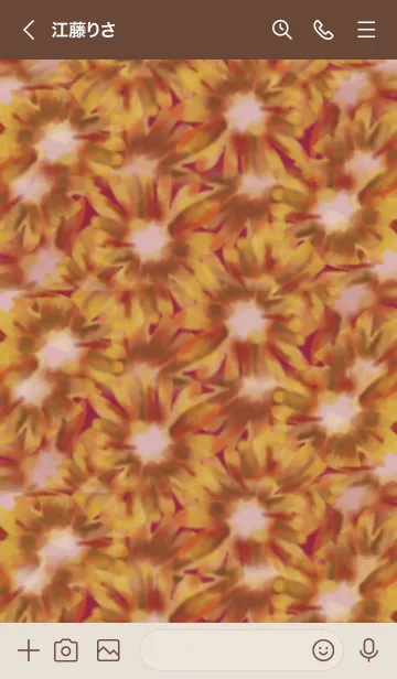 [LINE着せ替え] ボルドー : 水彩のひまわりの画像3