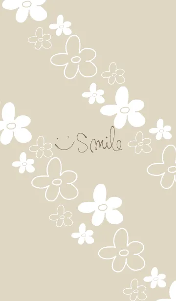 [LINE着せ替え] 手書きのお花 くすみベージュ2の画像1