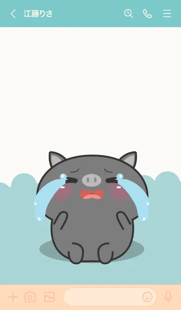 [LINE着せ替え] Mood Black Pig Theme (JP)の画像3