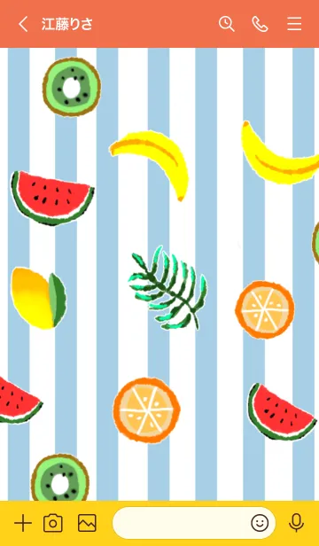[LINE着せ替え] ♡Happy Fruits_cute colors♡の画像3
