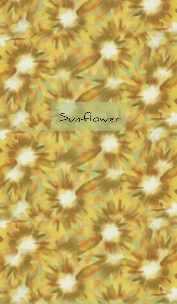 [LINE着せ替え] 黄緑 : 水彩のひまわりの画像1