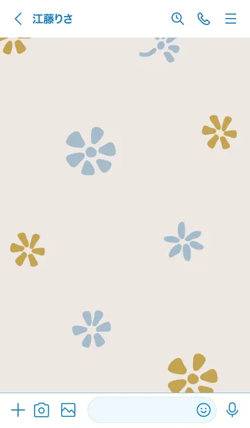 [LINE着せ替え] 小花たくさん ベージュの画像3