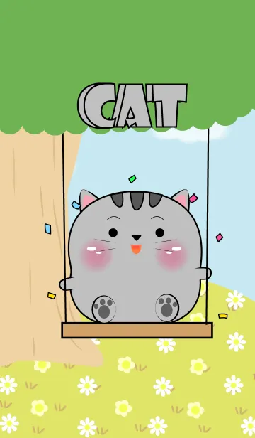 [LINE着せ替え] Enjoy Grey Cat  Theme (JP)の画像1