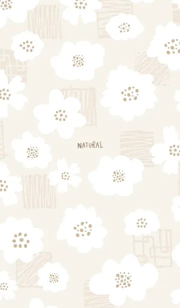 [LINE着せ替え] おしゃれ 花 白 ベージュ4の画像1