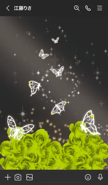 [LINE着せ替え] 黒 : 8月のペリドットと蝶の画像3