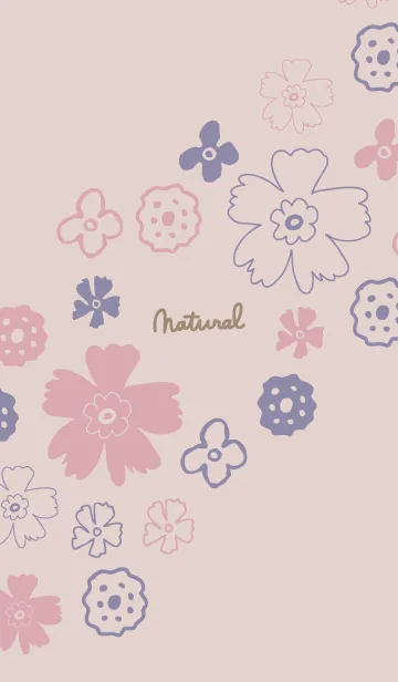 [LINE着せ替え] 手書き花 くすみピンク2の画像1