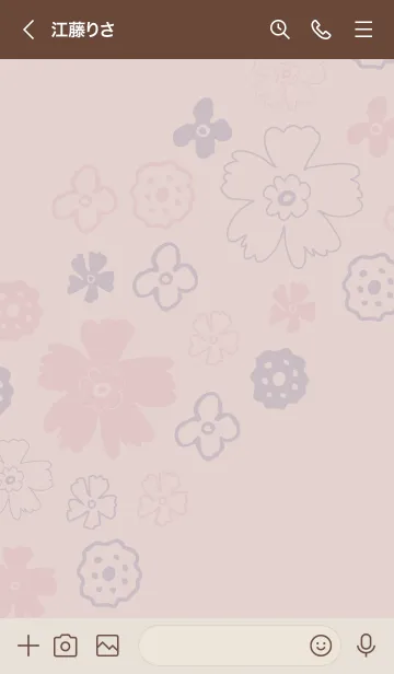 [LINE着せ替え] 手書き花 くすみピンク2の画像3