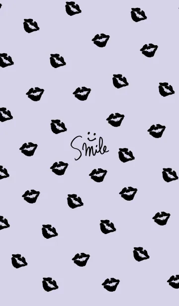 [LINE着せ替え] 黒キスマーク パープル2の画像1