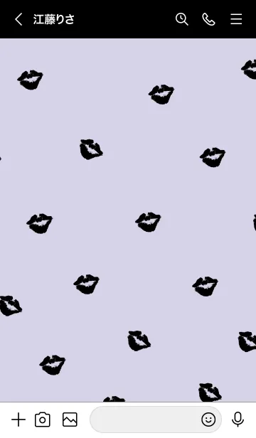 [LINE着せ替え] 黒キスマーク パープル2の画像3