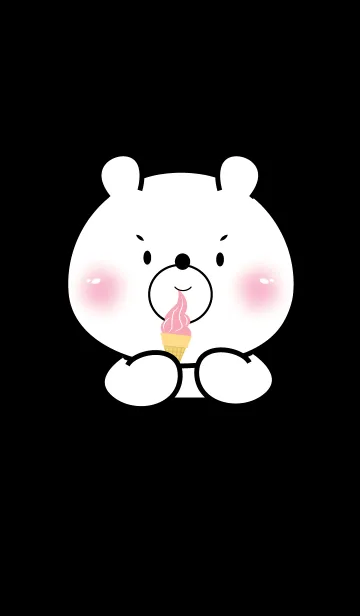 [LINE着せ替え] Face White  Bear Simple Theme (JP)の画像1