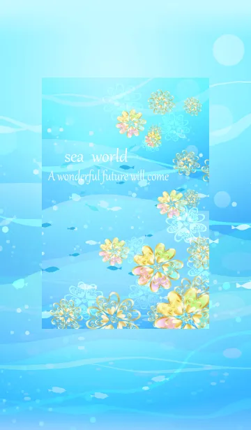 [LINE着せ替え] 人生好転♪軽やかな海と金のクローバー・1の画像1