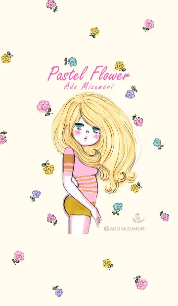 [LINE着せ替え] 水森亜土 -Pastel Flower-の画像1