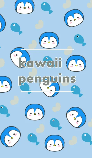 [LINE着せ替え] Kawaii  penguins_blue color♪の画像1