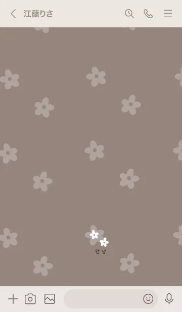 [LINE着せ替え] 大人グレージュ。お花。韓国語。の画像3