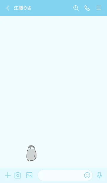 [LINE着せ替え] シンプル ペンギン ミントカラーの画像3