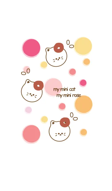 [LINE着せ替え] Cute cat & Cute rose 13の画像1