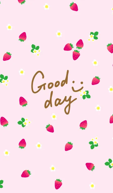 [LINE着せ替え] スマイル苺ピンク色29の画像1