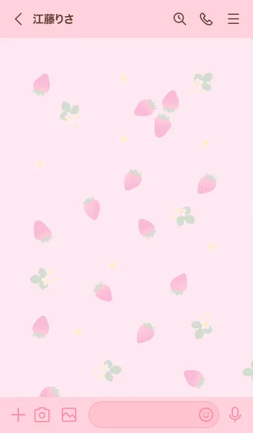 [LINE着せ替え] スマイル苺ピンク色29の画像3