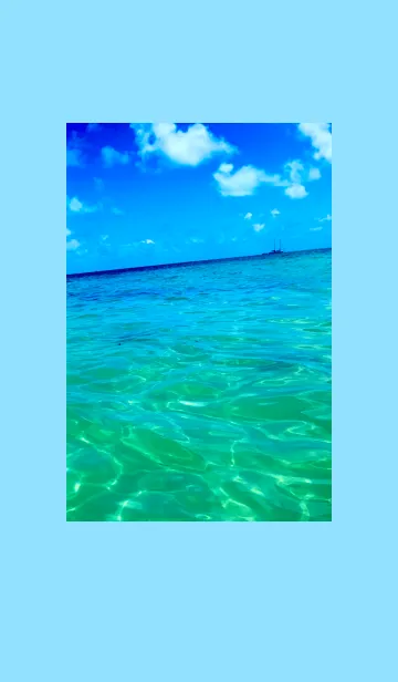 [LINE着せ替え] 見てるだけで涼しくなる 青い空 青い海の画像1