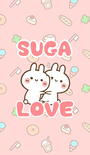 [LINE着せ替え] 【SUGA】LOVE☆うさちゃん名前着せかえの画像1