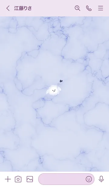 [LINE着せ替え] ～大理石と犬♥パープル04_1～の画像3
