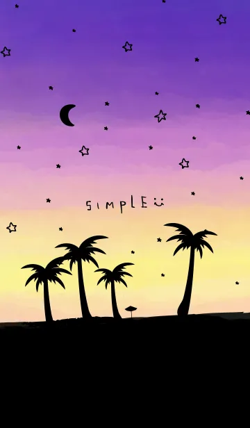 [LINE着せ替え] アロハ！星と月 水彩2 スマイル9の画像1