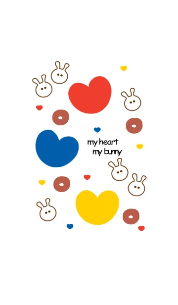 [LINE着せ替え] Bunny & Three color heart 9の画像1