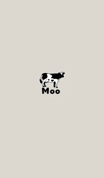 [LINE着せ替え] Moo 牛 シンプル グレージュの画像1