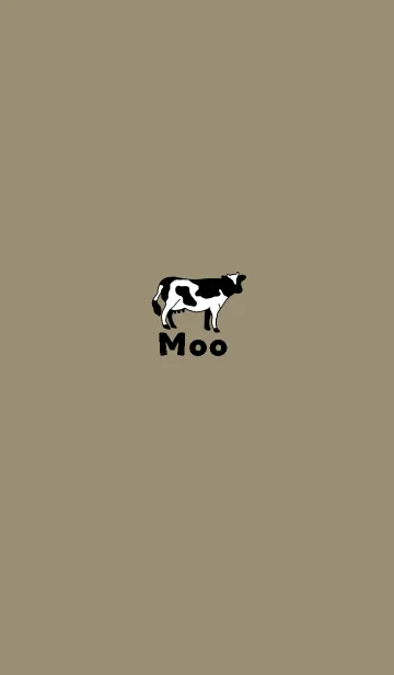 [LINE着せ替え] Moo 牛 シンプル ブラウンの画像1