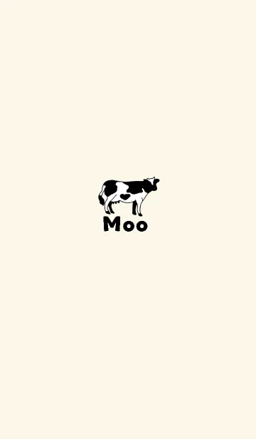 [LINE着せ替え] Moo 牛 シンプル クリームの画像1