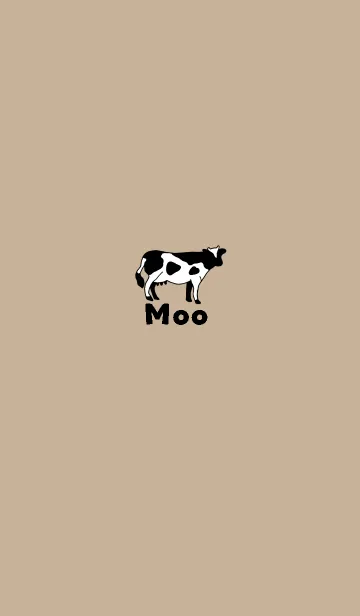 [LINE着せ替え] Moo 牛 シンプル モカの画像1