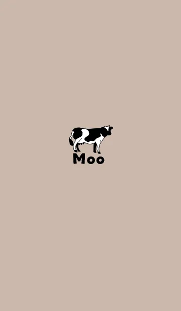 [LINE着せ替え] Moo 牛 シンプル ローズベージュの画像1