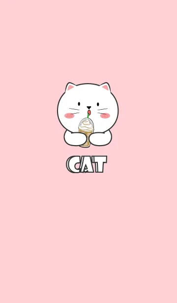 [LINE着せ替え] White Cat Simple Theme (JP)の画像1