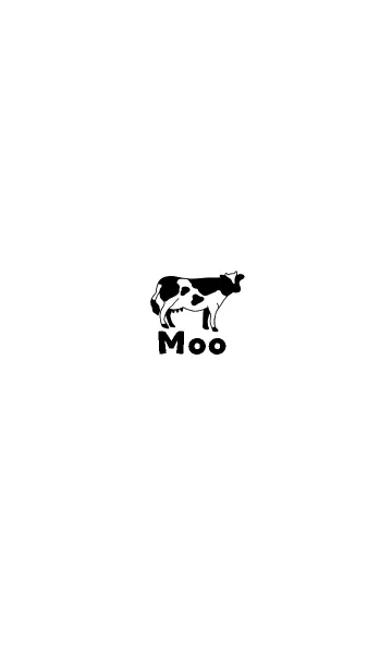 [LINE着せ替え] Moo 牛 シンプル 白の画像1